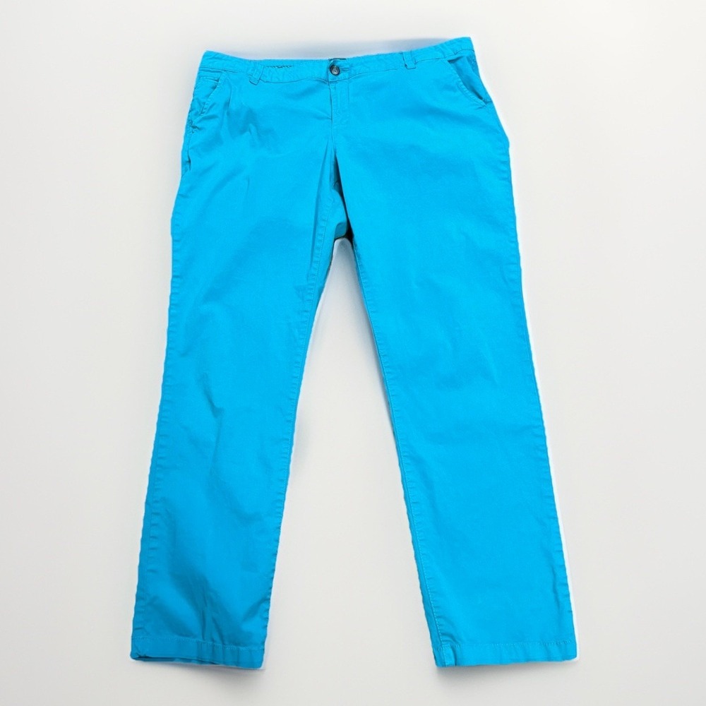 Smart Set Chino Pants Womens 16 Teal Regular Fit Casual Stretch